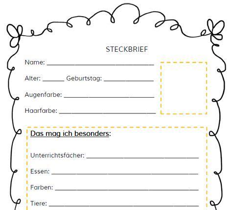 Steckbriefvorlage Personenbeschreibung