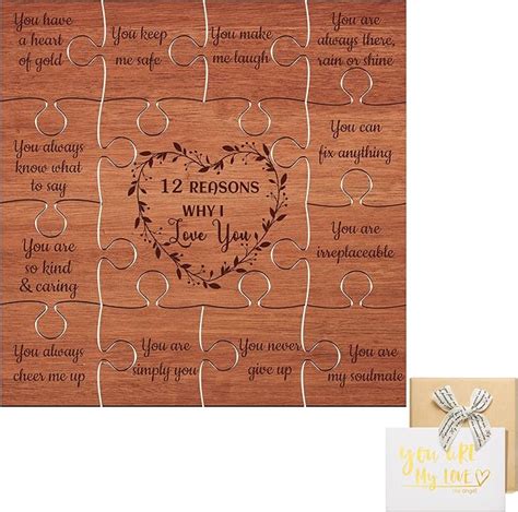 12 Reasons Why I Love You Puzzle Pieces Wooden Set I Love You For Him