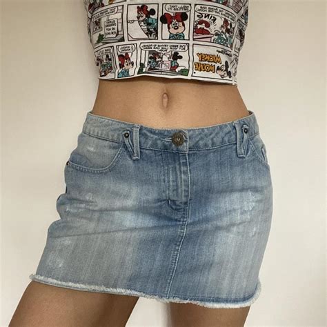 🍒 Y2K DENIM MINI SKIRT DROP 🍒 ⭐️ y2k light blue... - Depop