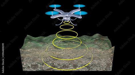 Ground Penetrating Radar Drone Gpr Scanning Earth Gpr Emits Scan