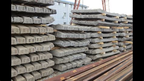 Производство бетонных шпал для железной дороги, как это сделано - YouTube