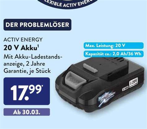 Activ Energy V Akku Angebot Bei Aldi S D Prospekte De