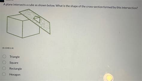 Solved A Plane Intersects A Cube As Shown Below What Is The Shape Of