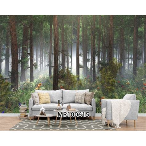 Jual Photowall Mural D Wallpaper Dinding Motif Pemandangan Hutan Pohon