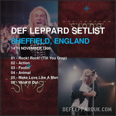 Def Leppard News On Twitter DefLeppard Setlist For A Show In