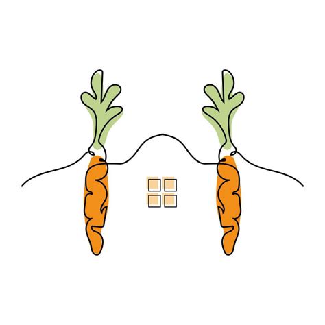 Carrot Logo Vector Garden Farm Carrot Vegetables Line Design