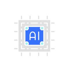 Integrated Circuit Chip Icon Graphic Design Vector Image