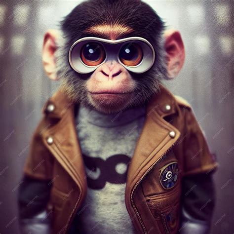 Premium Photo | Anthropomorphic fashion monkey with clothes