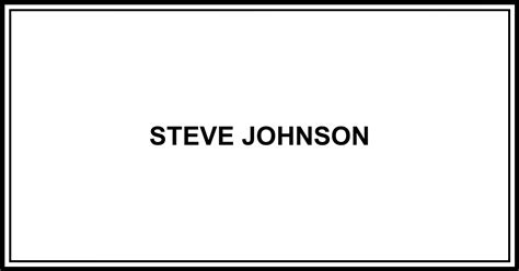 Obituary Steve Johnson