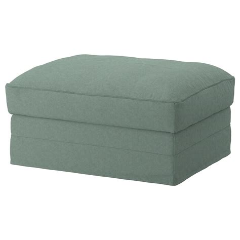 HÄRLANDA Cover for ottoman with storage, Ljungen light green - IKEA