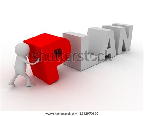 man build concept pland illustration stock illustration