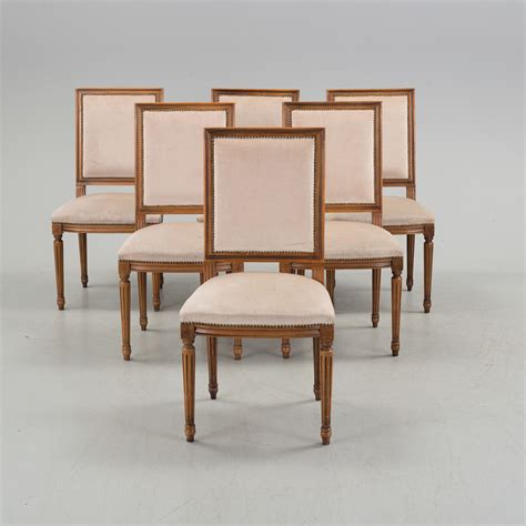 STOLAR Sex Stycken Gustaviansk Stil 1900 Talets Mitt Bukowskis