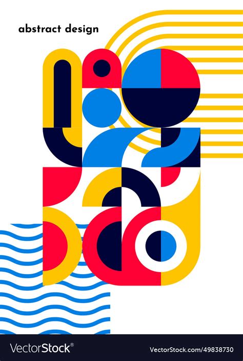 Abstract Bauhaus Geometric Pattern Poster Vector Image