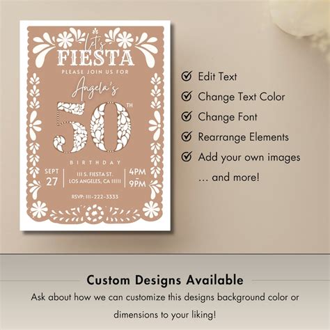 Papel Picado Lets Fiesta Birthday Party Invitation Invite Neutral