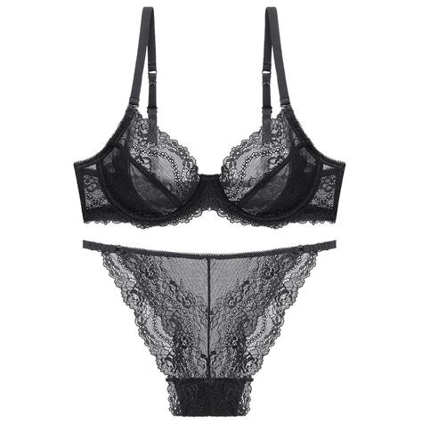 Ultra Thin Lingerie Lace Sexy Bra Lingerie Plus Size Breast Small Transparent Bra Set Bra And