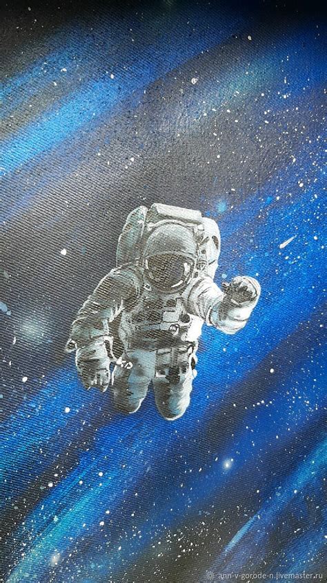 Связь с космосом. Космический кит. Картина спб. На холсте, акрил в ...