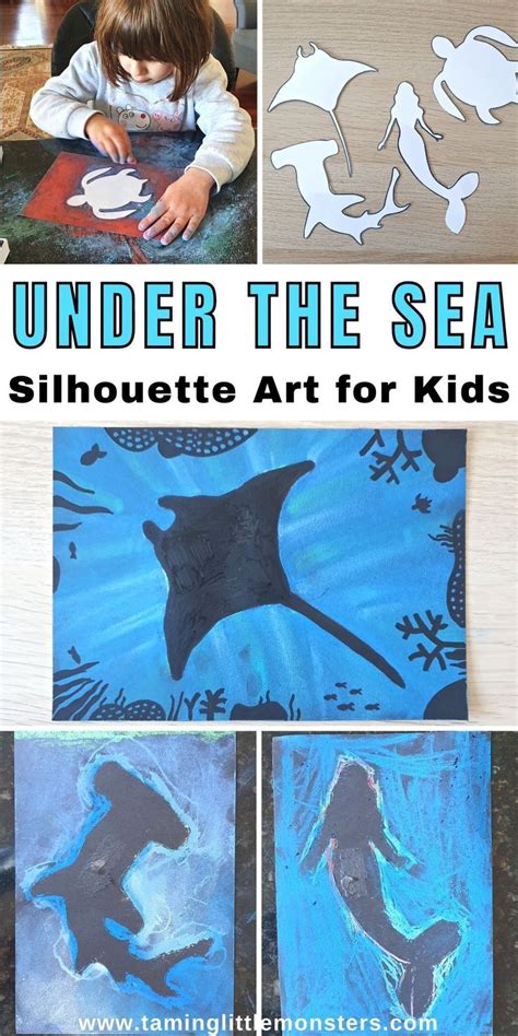 Under the Sea Silhouette Art for Kids | Camping crafts, Summer camp ...