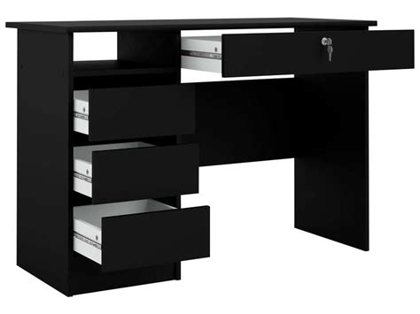 Bureau Tiroirs College Coloris Noir Conforama