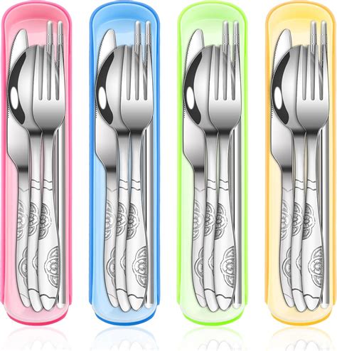 Amazon Novwang Travel Utensils With Case Sets Stainless Steel