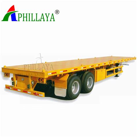 Double Axles Foot Container Transport Flat Bed Trailer Flat Bed