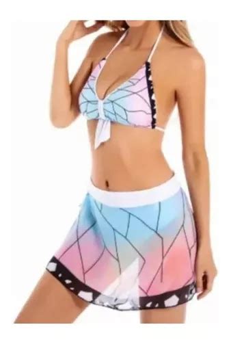 Conjunto De Bikini De Tres Piezas Anime Beach Bikini Cuotas Sin Inter S