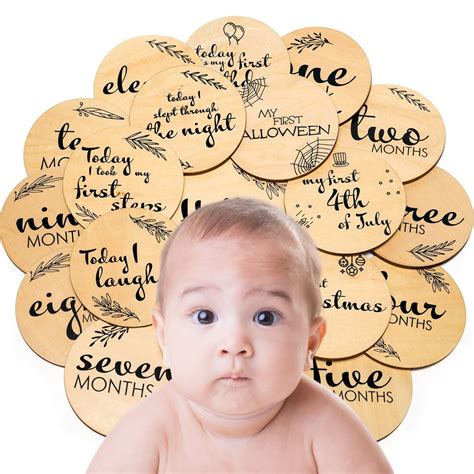 Buy Wooden Baby Monthly Milestone Cards Unique Milestones Baby