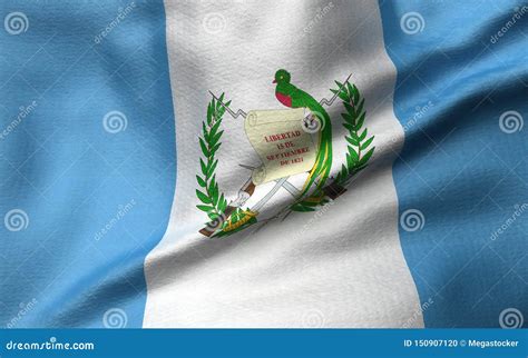 Ejemplo 3D De La Bandera De Guatemala Stock de ilustración