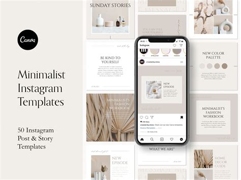 Minimalist Instagram Post And Story Templates For Canva By Created By