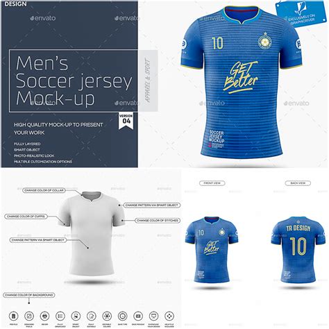 Mens Soccer Jersey Mockup Free Download
