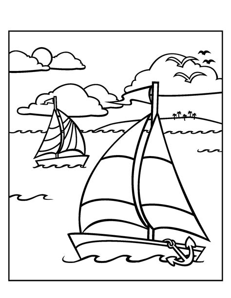 Boat Printable Coloring Pages