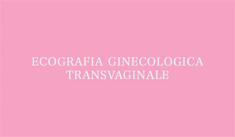 Ecografia Ginecologica Transvaginale Dott Ssa Maria Cristina Scifo