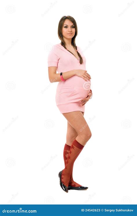Charming Pregnant Brunette Lady Stock Image Image Of Life Abdomen