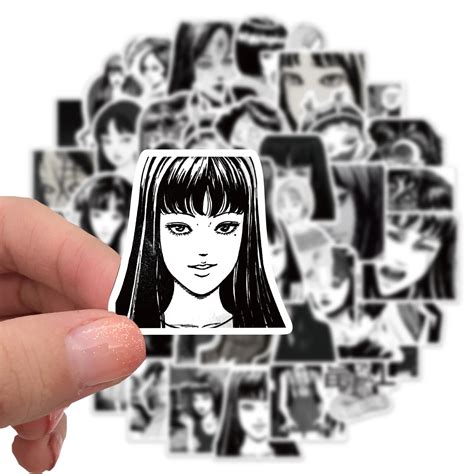 50pcs Junji Ito Horror Anime Tomie Vinyl Graffiti Stickers For Laptop