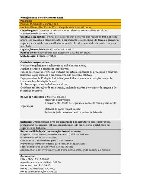 Modelo de Planejamento de Treinamento Kawanne | PDF | Desenvolvimento ... 