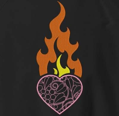 C Ur En Flammes Brodshop Un Coeur Enflamm Qui Br Le De Passion