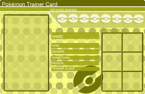 Pokemon Trainer Card Template Yellow By Khfant On Deviantart Pokemon