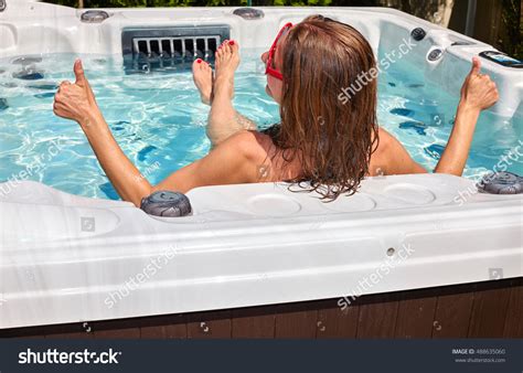 Beautiful Woman Relaxing Hot Tub Stock Photo Shutterstock