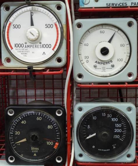 Assorted Square Analogue Electrical Metersgauges Electro Props Hire