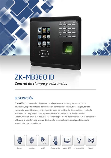 ZKTECO ZK MB360ID IMPORTACION DE EEUU A PERU