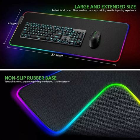 Ripley MOUSEPAD GAMER LED RGB USB 80X30CM