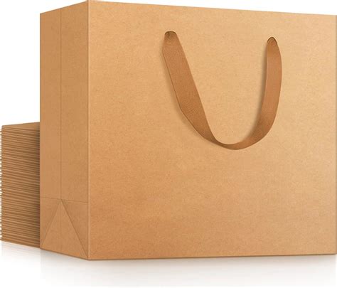 Eusoar Kraft Paper T Bags 25pcs Small 106x31x83 Brown Sturdy