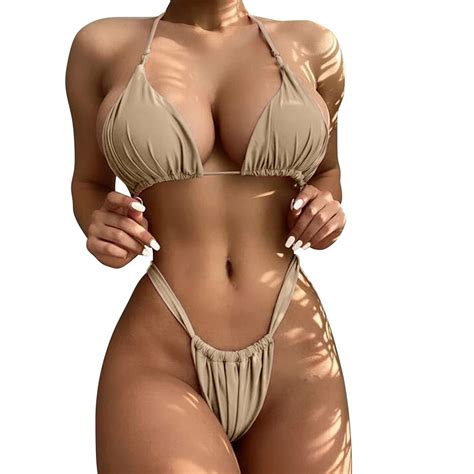 Xiuh Bikini Set For Women Wireless Push Up Swimsuit Triangle Bikini