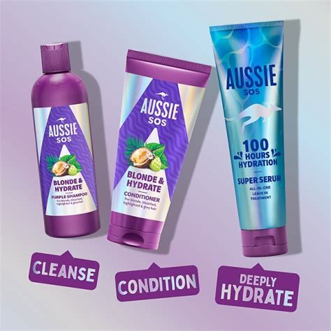 Aussie Blonde Hydrate Purple Shampoo Ml Hair Superdrug