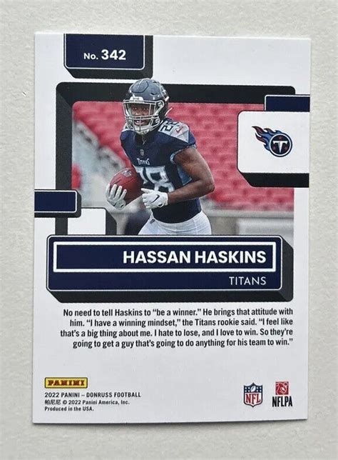 Panini Donruss Rated Rookie Hassan Haskins Rc For Sale