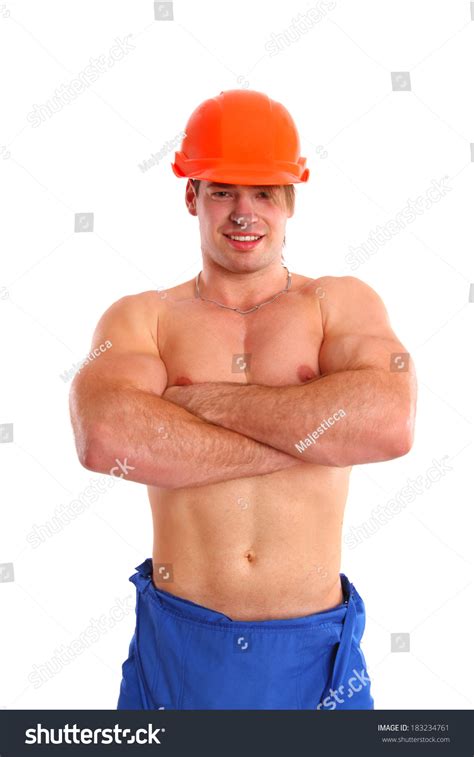 Sexy Nude Mechanic Posing On White Stock Photo Shutterstock