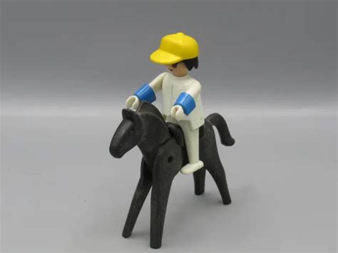 PLAYMOBIL CAVALIER blanc à cheval Geobra 1974 EUR 9 00 PicClick FR