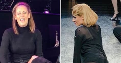 Caroline Flack Maximises Sex Appeal In Tiny Miniskirt After Landing Cheryls West End Role