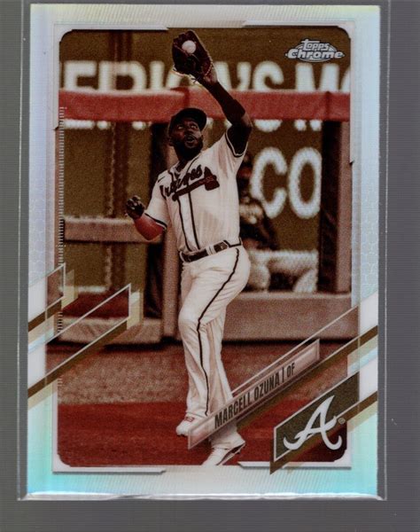 2021 Topps Chrome 202 Marcell Ozuna Sepia Refractor EBay