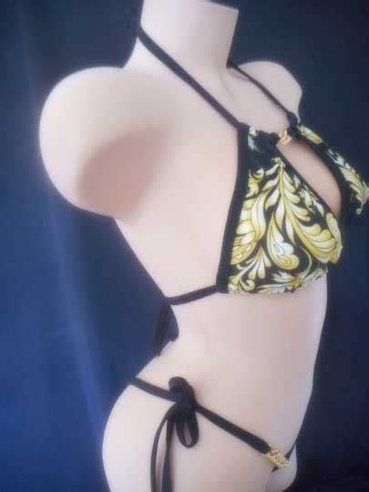 Gold Leaf Print G String Bikini Ultravixen Dancewear