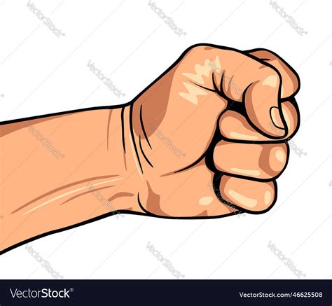 Fist side view color 05 Royalty Free Vector Image